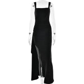 Women's Evening Dress Fashion Sexy Suspender Long Skirt 2025 New Backless High Slit Dress Vestidos De Mujer
